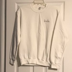 Bride White Crew Neck Sweatshirt Small